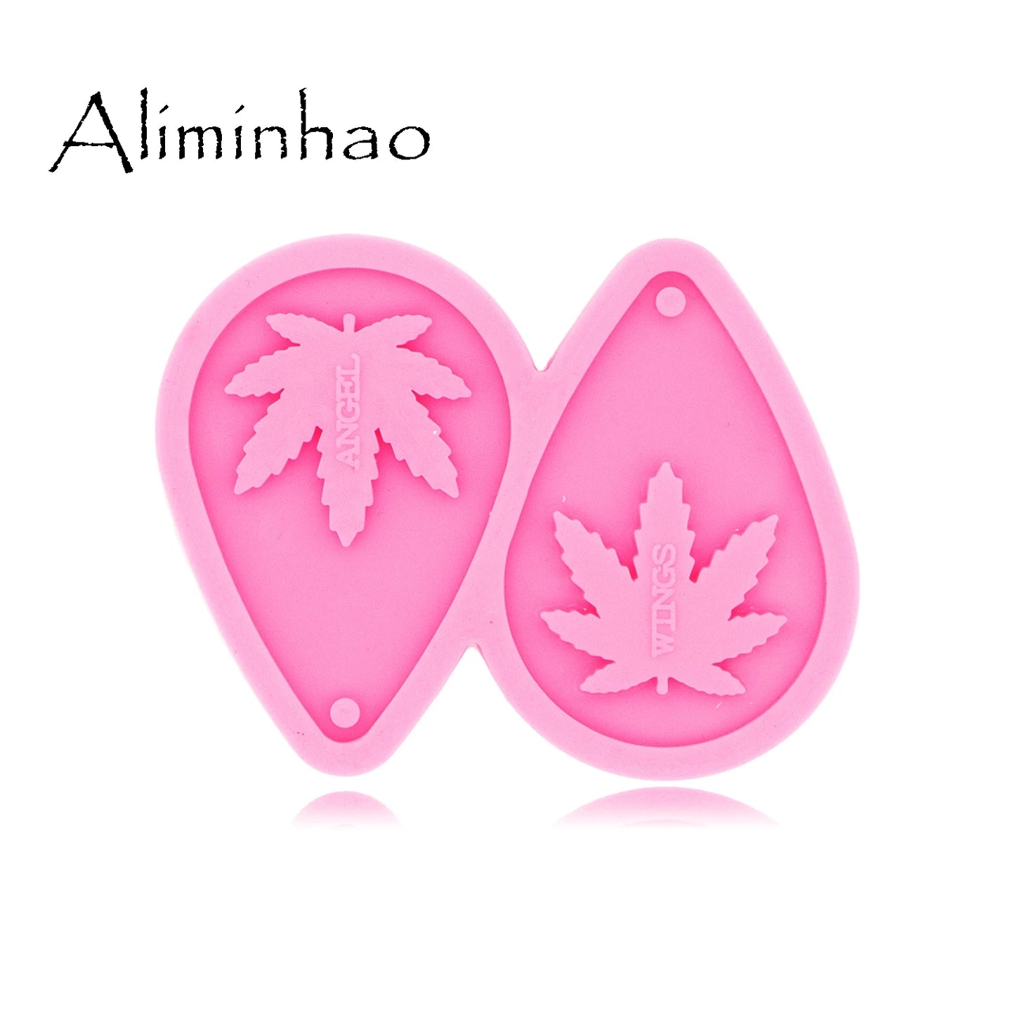 Cannabis Leaf Tear Drop Hoop Earrings