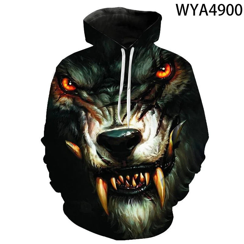 3D Smoking Leaves Wolf Hoodies