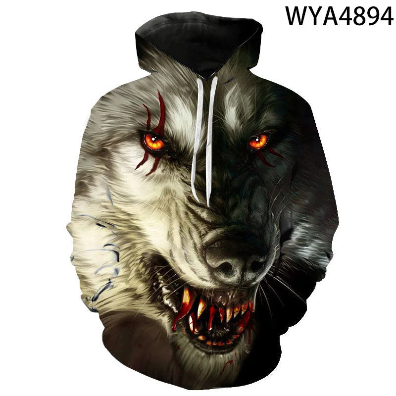 3D Smoking Leaves Wolf Hoodies