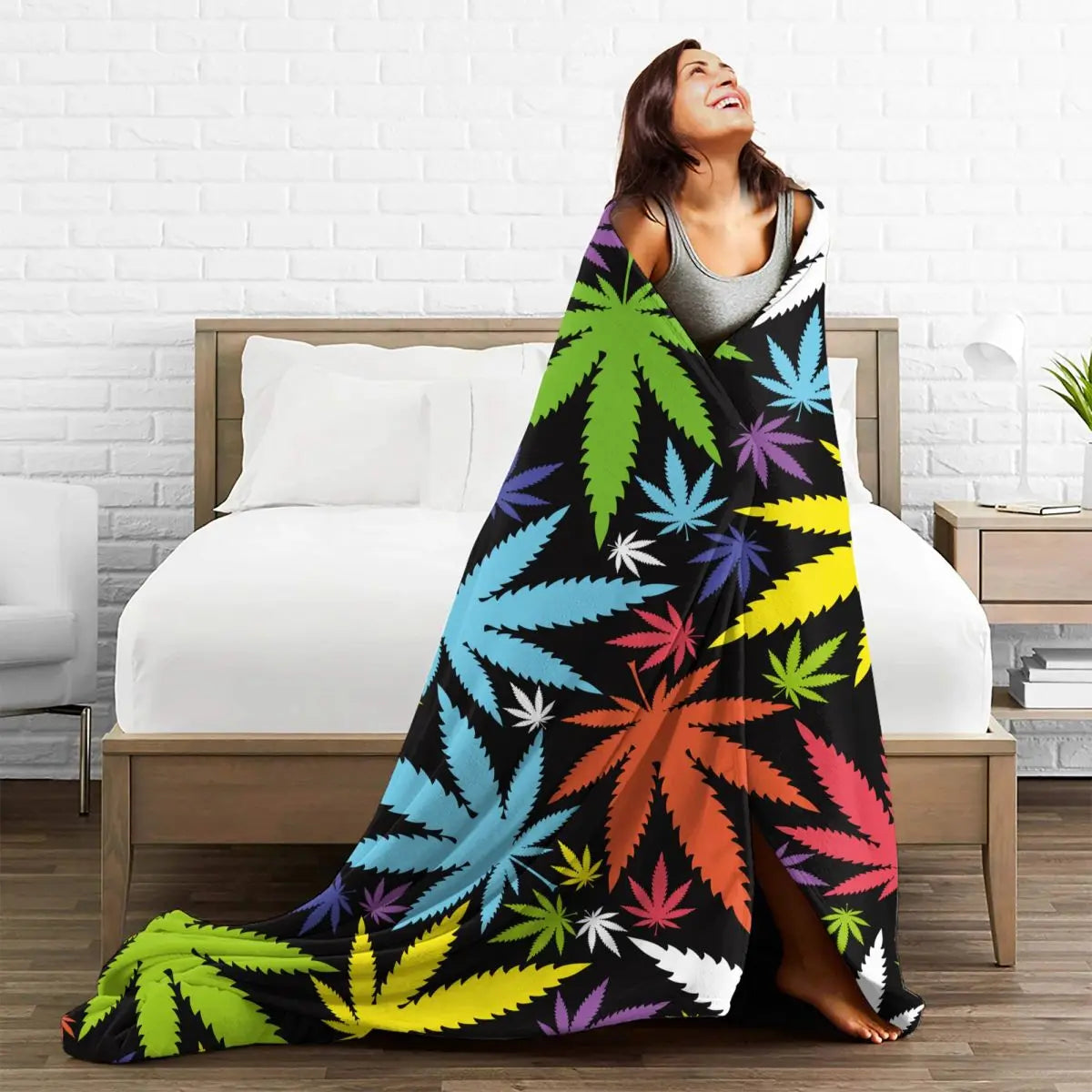 Cannabis Leaf Throw Blanket