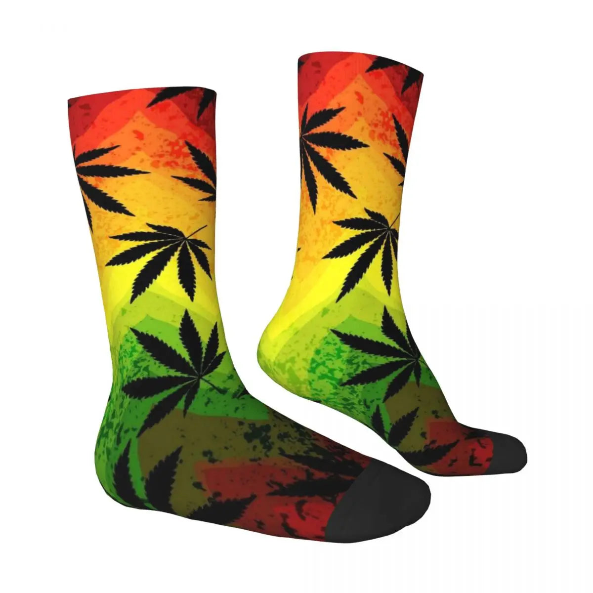 Harajuku Rainbow Weed Leaves Socks