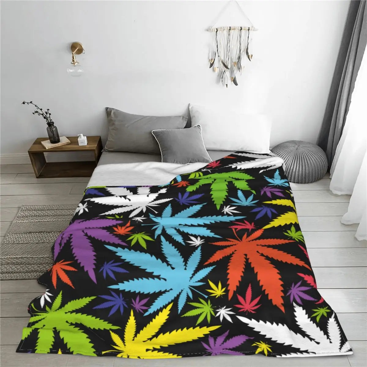 Cannabis Leaf Throw Blanket