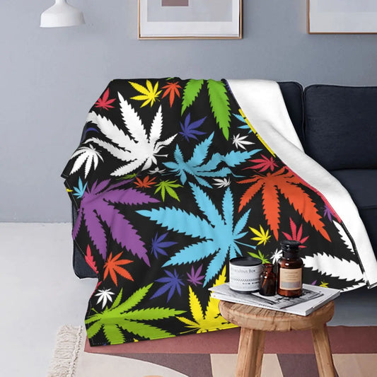 Cannabis Leaf Throw Blanket