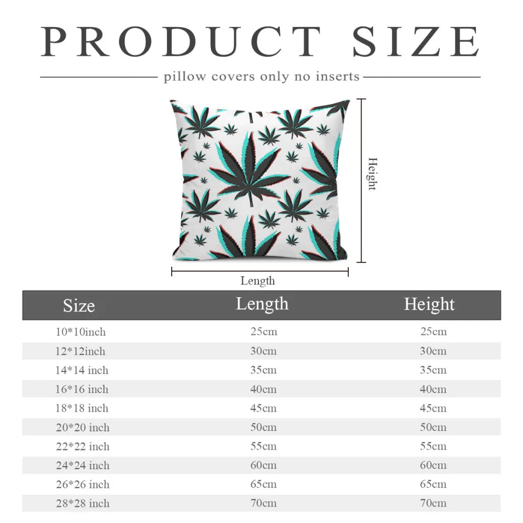 Trippy Marijuana Leaves Decorative Throw Pillowcase