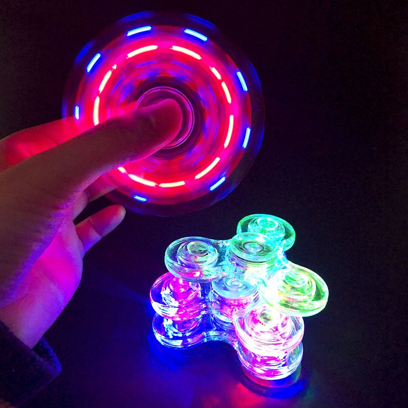 Luminous Fidget Spinner LED Light Up Hand Spinner Adult Glowing Stress Relief Toys Gifts For Kids